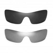 Walleva Polarized Black + Titanium Replacement Lenses For Oakley Batwolf (OO9101 Series) Sunglasses